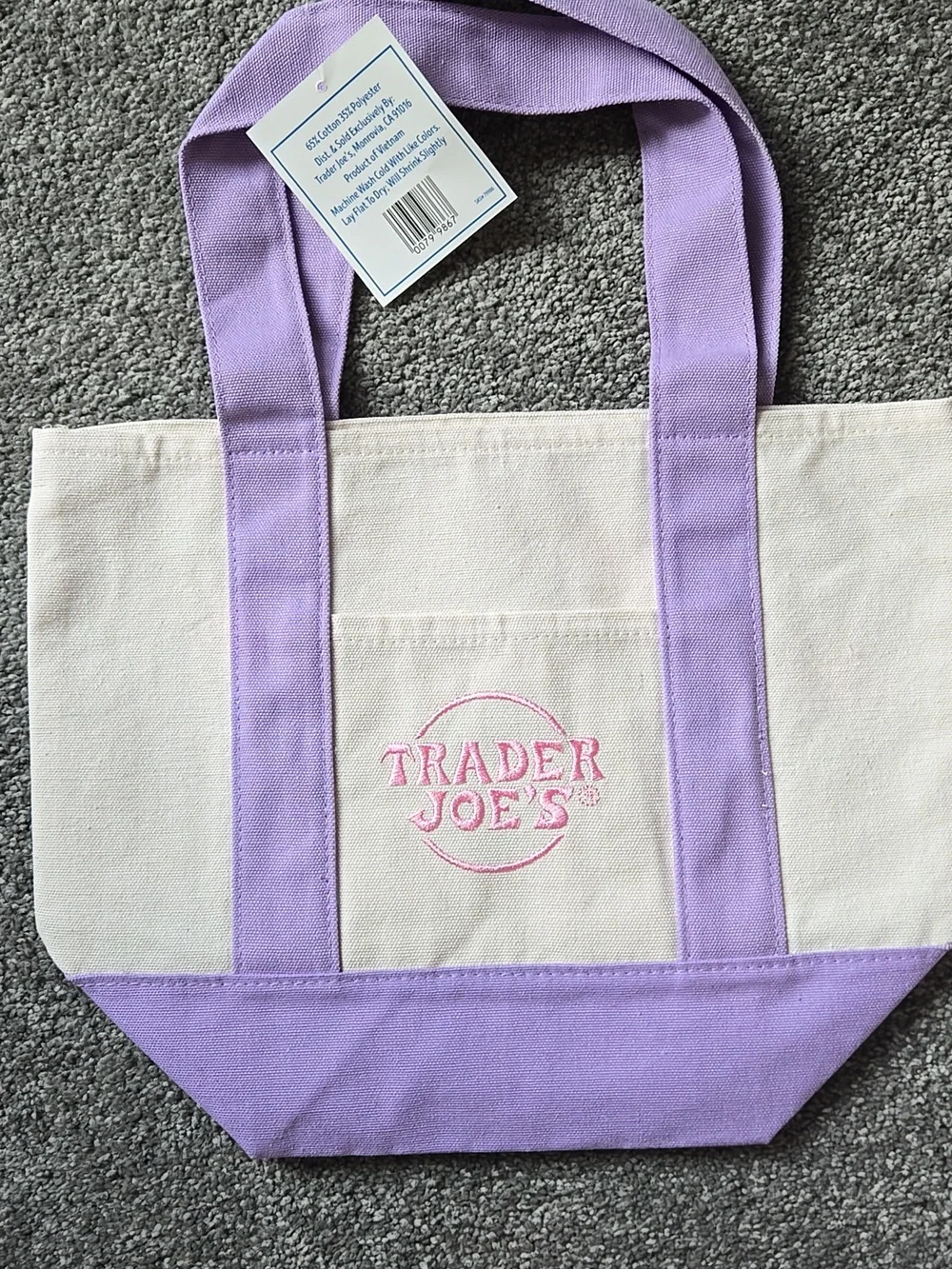 Trader Joe's Lavender-Trim Canvas Tote Bag - Picture 4 of 4
